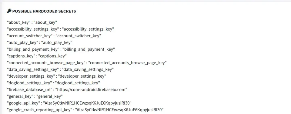 hardcoded secrets — figure from “Even More MobSF – Mobile Application Penetration Testing #4”.