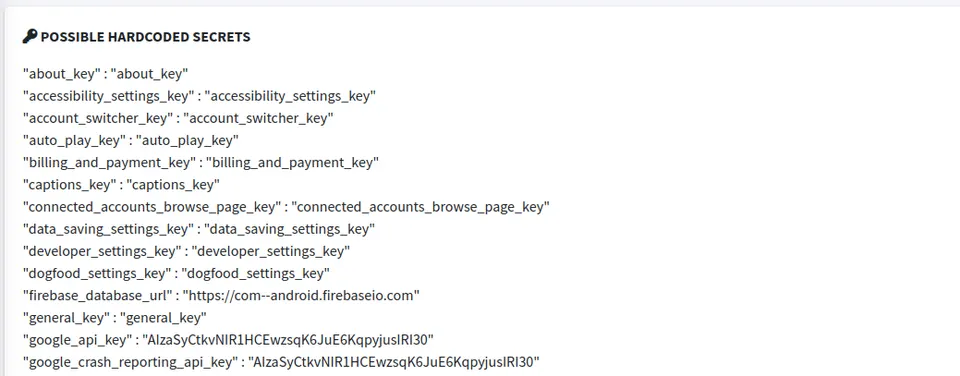 hardcoded secrets — figure from “Even More MobSF – Mobile Application Penetration Testing #4”.