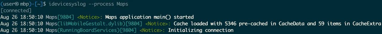 idevicesyslog — figure from “Logging – Mobile Application Penetration Testing #6”.